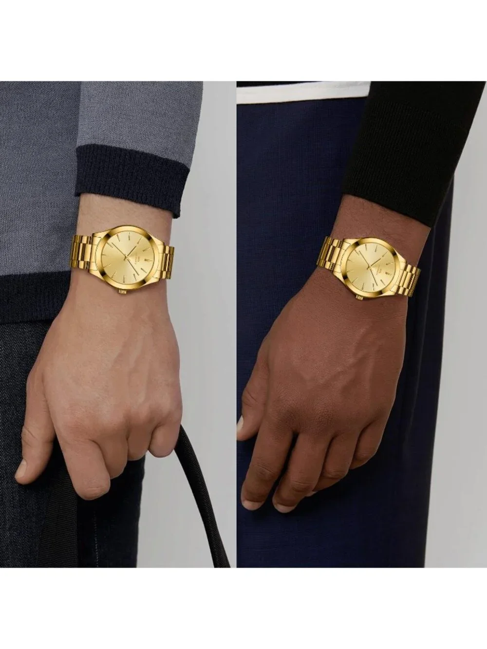 Men's All Gold Classic Waterproof Stainless Steel Analog Quartz Luxury Watch